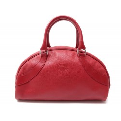 SAC A MAIN LONGCHAMP BOWLING EN CUIR GRAINE ROUGE RED LEATHER HAND BAG 635€