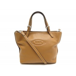 SAC A MAIN TOD'S BANDOULIERE EN CUIR GRAINE GOLD CAMEL LEATHER HAND BAG 1500€