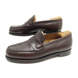 CHAUSSURES JM WESTON MOCASSINS 180 4.5D 38.5 CUIR MARRON EMBAUCHOIRS SHOES 675€