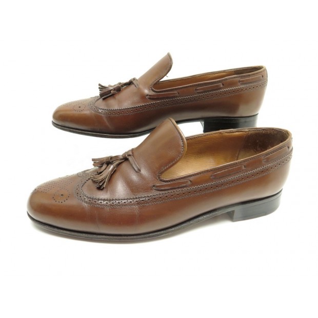 CHAUSSURES JM WESTON MOCASSINS A PAMPILLES 181 5.5C 39.5 FIN EN CUIR MARRON 910€