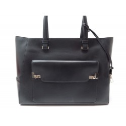 NEUF SAC A MAIN L DE LANCEL A06254 CABAS SHOPPING TOTE CUIR NOIR HAND BAG 1490€