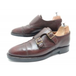 CHAUSSURES JOHN LOBB WILLIAM BI BOUCLE 5.5E 40 EN CUIR GRAINE MARRON SHOES 1115€