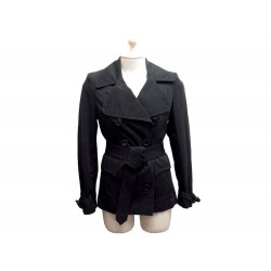 VESTE BURBERRY TRENCH COURT T 36 S MANTEAU IMPERMEABLE EN COTON NOIR COAT 1390€