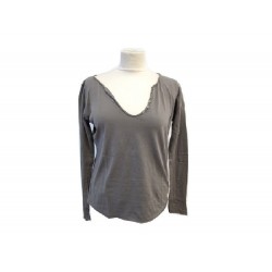 T-SHIRT MANCHES LONGUES ZADIG & VOLTAIRE TUNISIEN 40 M EN VISCOSE GRIS TOP 115€