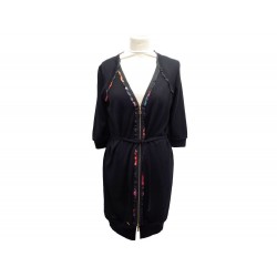 ROBE LOUIS VUITTON ZIPPEE T 38 M EN CACHEMIRE LAINE & SOIE NOIRE DRESS 1600€