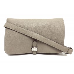 NEUF SAC POCHETTE CEINTURE HERMES DOGON CUIR TOGO ETOUPE BANANE POUCH BELT 2030€