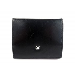 PORTE MONNAIE MONTBLANC MEISTERSTUCK EN CUIR NOIR LEATHER BLACK WALLET 155€