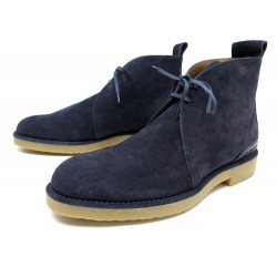 NEUF CHAUSSURES LOUIS VUITTON TUNDRA 6.5 41.5 DERBY CHUKKA DAIM BLEU SHOES 550€