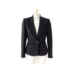 VESTE CINTREE YVES SAINT LAURENT TAILLE 40 L EN LAINE NOIRE BLACK JACKET 1990€