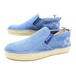 NEUF CHAUSSURE LOUIS VUITTON 7 41 COCONUT ESPADRILLE BASKET SLIP ON BLUE JEANS 