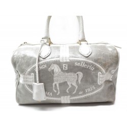 SAC A MAIN FENDI SELLERIA 8BL061 EN TOILE GRISE GRAY CANVAS HAND BAG PURSE 1750€