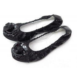 CHAUSSURES CHANEL BALLERINES CAMELIA 36.5 