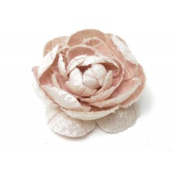 NEUF BROCHE CHANEL FLEUR DE CAMELIA TISSU PAILLETTE ROSE PINK BROOCH FLOWER 590€