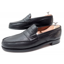 CHAUSSURES JM WESTON 180 9B 43 FIN MOCASSINS EN CUIR DE LEZARD NOIR SHOES 1600€