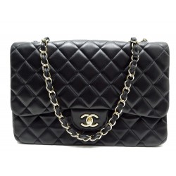 SAC A MAIN CHANEL TIMELESS GRAND CLASSIQUE DORE JUMBO NOIR BANDOULIERE BAG 4990€