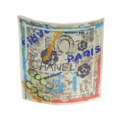 NEUF CHALE CHANEL CAMELIA COCO FOULARD EN CACHEMIRE ET SOIE SHAWL SCARF 710€