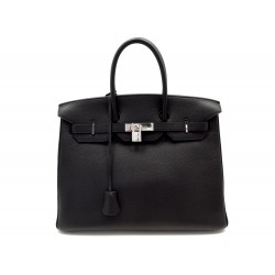 NEUF SAC A MAIN HERMES BIRKIN 35 CM CUIR TAURILLON NOIR + DUSTBAG 