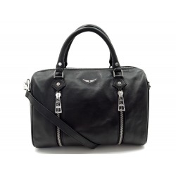 SAC A MAIN ZADIG & VOLTAIRE SUNNY MEDIUM 84263 BANDOULIERE EN CUIR NOIR BAG 415€