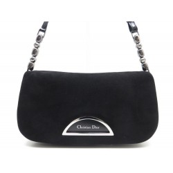 NEUF SAC A MAIN CHRISTIAN DIOR MALICE EN VEAU VELOURS NOIR HAND BAG PURSE 600€