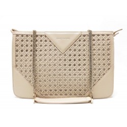 NEUF SAC A MAIN ANNE FONTAINE JUNE CAN P16A120 BANDOULIERE CUIR BEIGE PURSE 450€