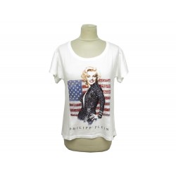 TSHIRT PHILIPP PLEIN MARILYN MONROE DRAPEAU USA TAILLE S