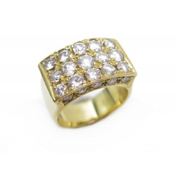 BAGUE T 53 EN OR JAUNE 18K 11GR SERTIE DE 25 DIAMANTS 2.75 CT GOLD RING DIAMONDS