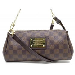 SAC A MAIN LOUIS VUITTON EVA EN TOILE DAMIER EBENE BANDOULIERE CLUTCH BAG 675€