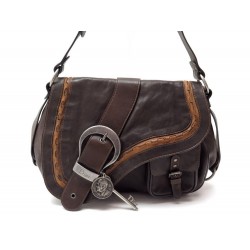 SAC A MAIN CHRISTIAN DIOR GAUCHO EN CUIR MARRON BROWN LEATHER HAND BAG 1800€