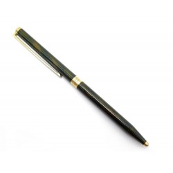 STYLO A BILLE ST DUPONT EN LAQUE DE CHINE VERTE & METAL DORE BALLPOINT PEN