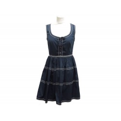 NEUF ROBE PRADA P30T1R 40 IT 36 FR EN COTON BLEU