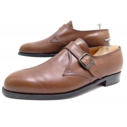 CHAUSSURES JM WESTON 531 9E 43 MOCASSINS A BOUCLE EN CUIR MARRON MONK SHOES 690€