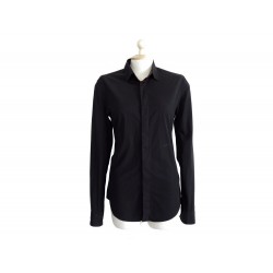 CHEMISIER LOUIS VUITTON COL DAMIER 36 XS HAUT NOIR CHEMISE SHIRT BLOUSE 950€