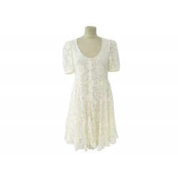 ROBE SAINT LAURENT BABYDOLL 412164 EN DENTELLE 36 S COTON ECRU LACE DRESS 3890€