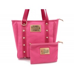 SAC A MAIN LOUIS VUITTON ANTIGUA MM CABAS TOILE ROSE HAND BAG PINK CANVAS 550€