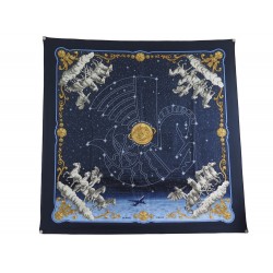 NEUF FOULARD HERMES COSMOS AIR FRANCE 70EME ANNIVERSAIRE SOIE BLEUE BOITE SCARF