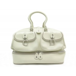 SAC A MAIN CHRISTIAN DIOR DETECTIVE LARGE EN CUIR CREME WEEK END HAND BAG 2380€