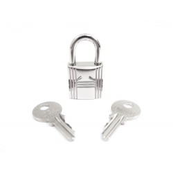 CADENAS HERMES H 2 CLES 104 POUR SAC KELLY BIRKIN EN ACIER PALLADIE PADLOCK