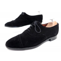 CHAUSSURES JOHN LOBB RICHELIEU 9E 43 VEAU VELOURS NOIR HOMME BLACK SHOES 1370