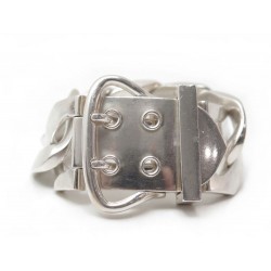 BRACELET HERMES GOURMETTE CEINTURE ARGENT 