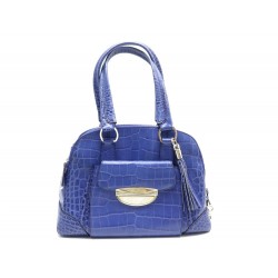 NEUF SAC A MAIN LANCEL ADJANI A03432 EN CUIR FACON CROCO BLEU NAHD BAG 1250€