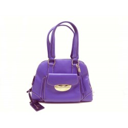 SAC A MAIN LANCEL ADJANI GM A03432 EN CUIR GRAINE VIOLET PURPLE HAND BAG 1250€