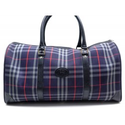 SAC A VOYAGE A MAIN BURBERRYS EN TOILE TARTAN BLEU 