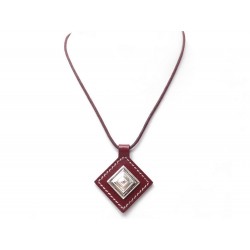 COLLIER HERMES CUIR ET ARGENT 