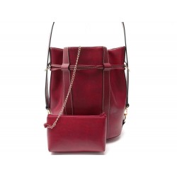 NEUF SAC A MAIN LANCEL ELSA SEAU BANDOULIERE SIMILI CUIR LEZARD ROUGE BAG 959€