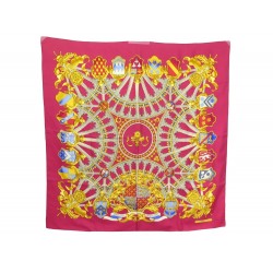 FOULARD HERMES BRITISH HERALDRY EN SOIE BORDEAUX CARRE 90 CM SILK SCARF 360€