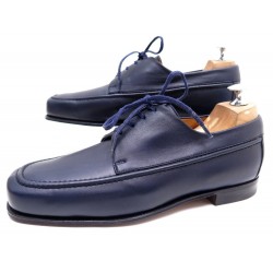 NEUF CHAUSSURES JM WESTON DERBY 6.5C 40 40.5 FIN EN CUIR BLEU NAVY SHOES 490€