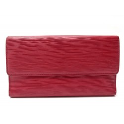 PORTEFEUILLE LOUIS VUITTON SARAH EN CUIR EPI ROUGE COQUELICOT RED WALLET 570€