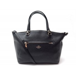 NEUF SAC A MAIN COACH SACOCHE PRAIRIE BANDOULIERE CUIR NOIR HAND BAG BLACK 325€