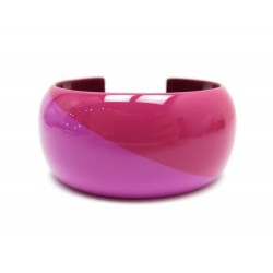 NEUF BRACELET HERMES S 16 CM EN BOIS LAQUE DU VIETNAM FUSHIA & VIOLET + SAC 305€