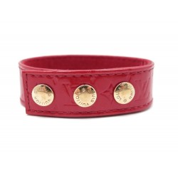 BRACELET LOUIS VUITTON VIP EN CUIR MONOGRAM VERNIS ROUGE 23.5CM RED LEATHER 335€